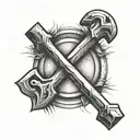 cross hammers tattoo design idea