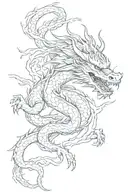 Lightning and chinese dragon tattoo design idea