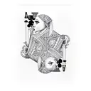 gangster women gun playing cards tattoo design idea