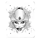 gangster women gun playing cards tattoo design idea