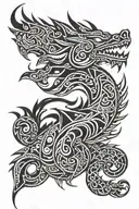 TRIBAL AZTEC DRAGON tattoo design idea