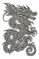 TRIBAL AZTEC DRAGON tattoo design idea