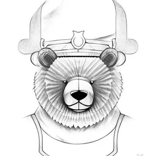 teddy bear viking  tattoo design idea