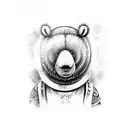 teddy bear viking  tattoo design idea