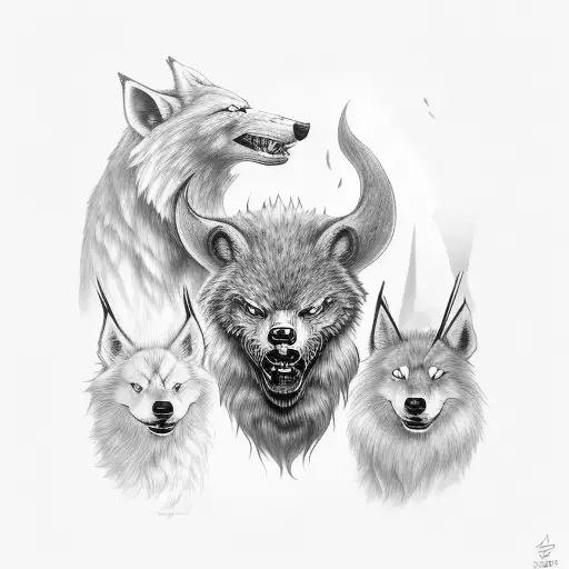 skoll and hati tattoo design idea