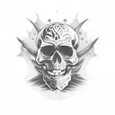 Davy jones skull tattoo design idea