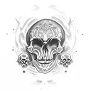 Davy jones skull tattoo design idea