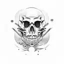 Davy jones skull tattoo design idea