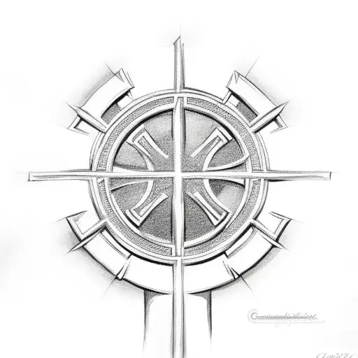 Campbell Irish Celtic cross with Irish flag  tattoo design idea