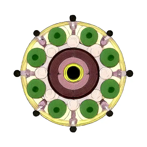 forest with a big gear in the center tattoo design idea