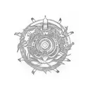 forest with a gear tattoo design idea