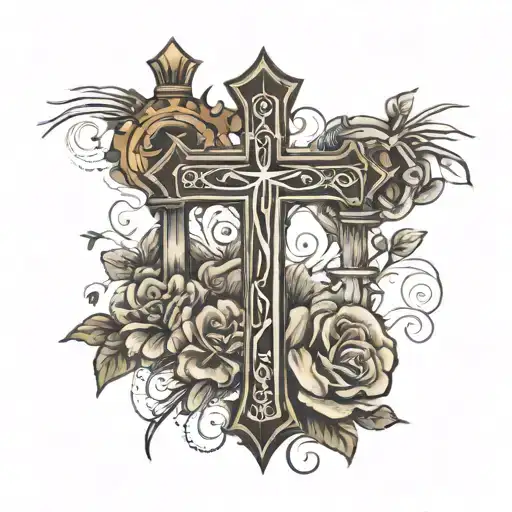 three crosses with the Bible verse, John 13:7 tattoo design idea