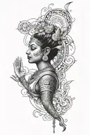 Tattot design of shoulde to forearms i want krishnji and space theme on shoulder coveringmy biceps and then downwards th tattoo design idea