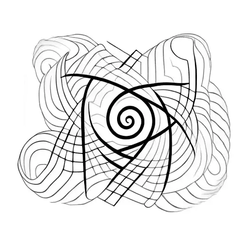 A minimalist tattoo design of a sushi roll with musical notes intertwined in the design tattoo design idea