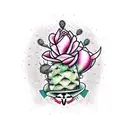 prickly pear cactus in cowboy boot tattoo design idea