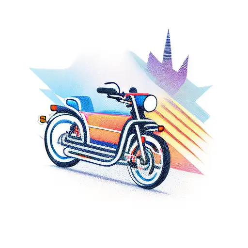 bike on the road tattoo design idea