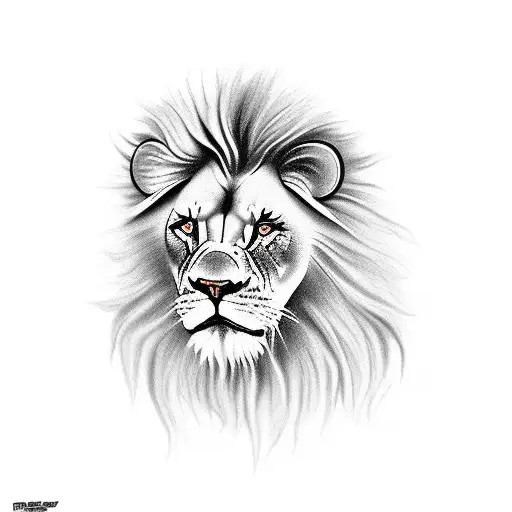 angry Lion tattoo design idea