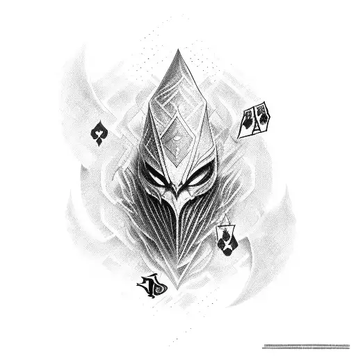 magic card shaco tattoo design idea