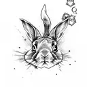 magic card with rabbit and shaco tattoo design idea