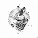 magic card with rabbit and shaco tattoo design idea