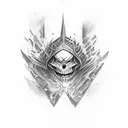 magic card with  and shaco tattoo design idea