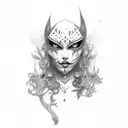 magic card with  and shaco tattoo design idea