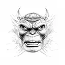 incredible hulk sock monkey tattoo design idea