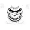 incredible hulk sock monkey tattoo design idea