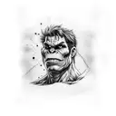 incredible hulk sock monkey tattoo design idea