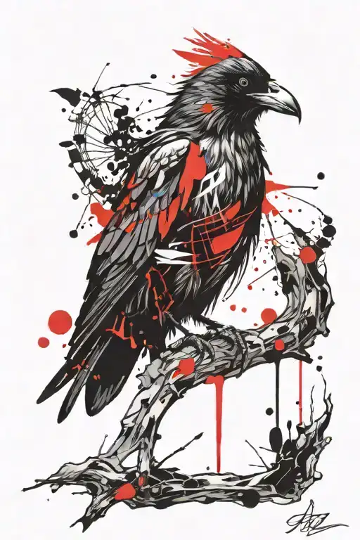 crow tattoo design idea