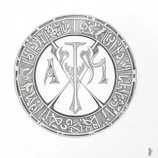 chi rho tattoo design idea