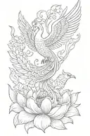 Pheonix rising from a lotus flower tattoo design idea