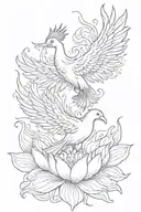 Pheonix rising from a lotus flower tattoo design idea