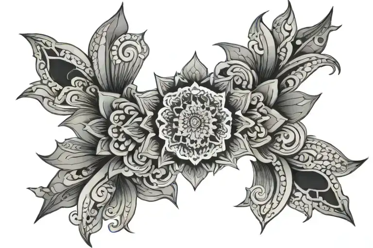 female chest tattoo gothic mandala geometric tattoo design idea
