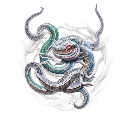 jomungandr the world serpent tattoo design idea