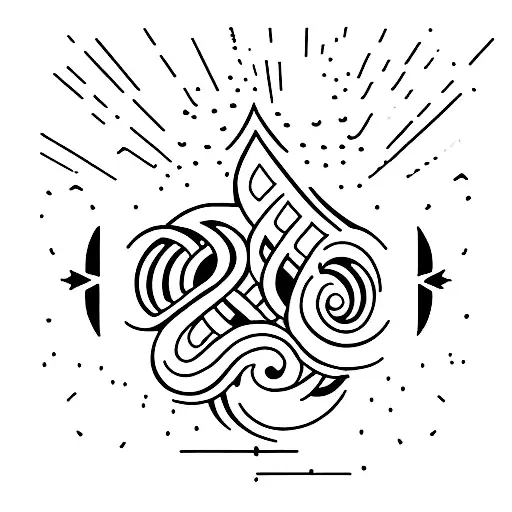 all small  a wave with a sunset it should stand for the love of porto and the sea and for my family build in an M  tattoo design idea