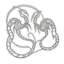 two scorpions on the heart on a path leading towards tattoo design idea