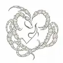two scorpions on the heart on a path leading towards tattoo design idea