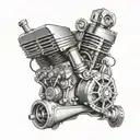 v8 engine tattoo design idea