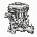 v8 engine tattoo design idea