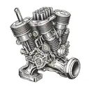 v8 engine tattoo design idea