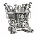 v8 engine tattoo design idea