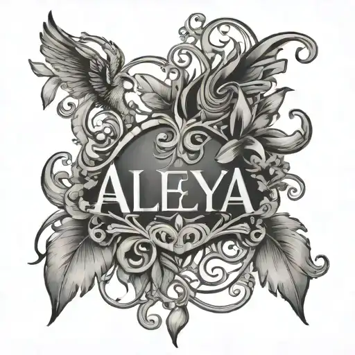 the name Aleya and symbol to symbolize forever love   tattoo design idea