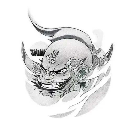 Japanese Zoro With Purple Eye Tattoo Idea - BlackInk AI