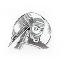 roronoa zoro and three katanas tattoo design idea