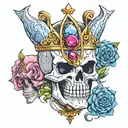 killer queen skull jojo anime  tattoo design idea