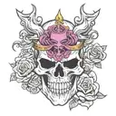 killer queen skull jojo anime  tattoo design idea