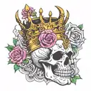 killer queen skull jojo anime  tattoo design idea