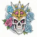 killer queen skull jojo anime  tattoo design idea