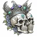 killer queen skull jojo tattoo design idea